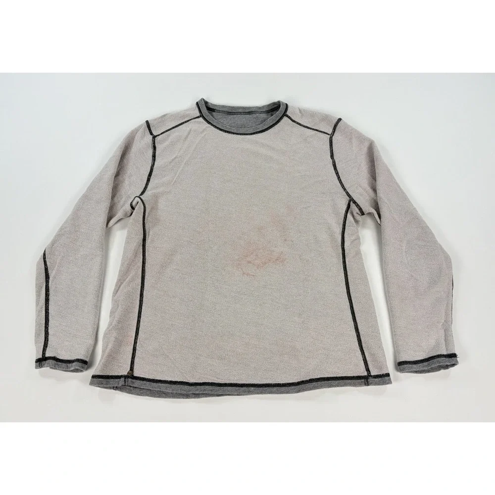 Tommy Bahama Reversible Long Sleeve Thermal Shirt Gray Men's Large Sleepwear